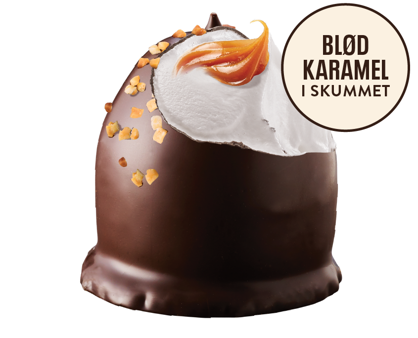 Blød karamel i skummet